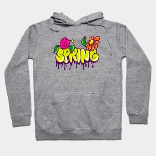 Spring Flowers with graffiti lettering Hoodie